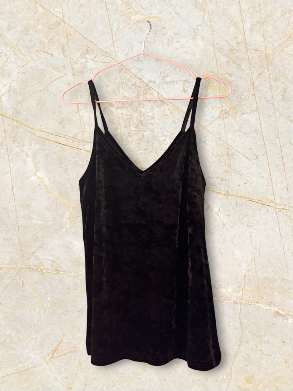 ✨MIX AND MATCH: 4 for $25✨ | Sleek Black Velvet V-Neck Camisole Top
